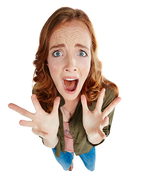 A woman with a desperate look on her face A woman with a desperate look on her face